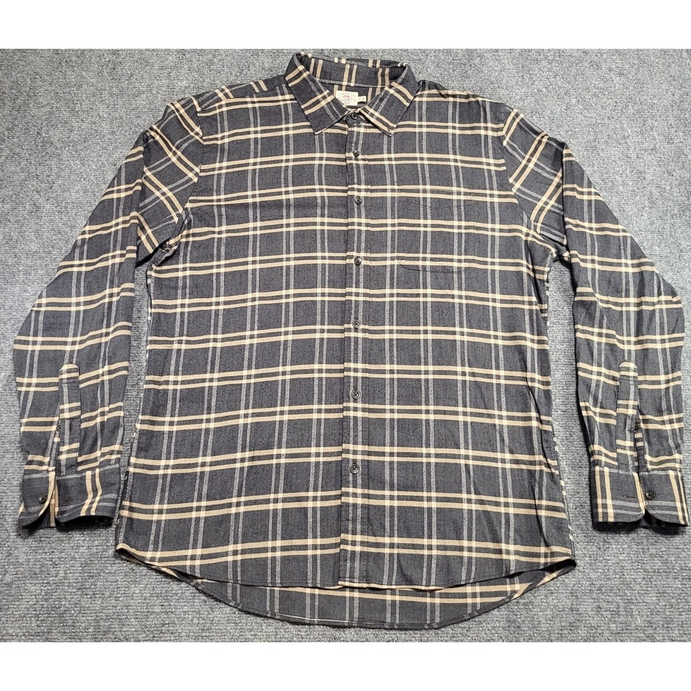 Faherty "The All Time Shirt" Brown Plaid Flannel Long-Sleeve T-Shirt Sz X-Large